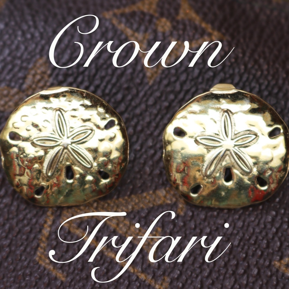 Crown Trifari Sand Dollar Earrings